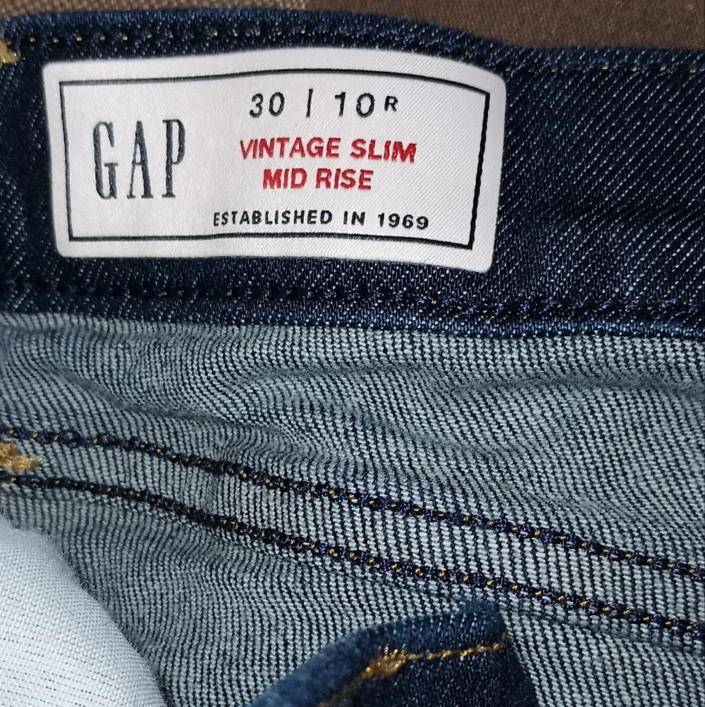 GAP Vintage‎ Slim Mid Rise Jeans Dark Indigo 30/10R